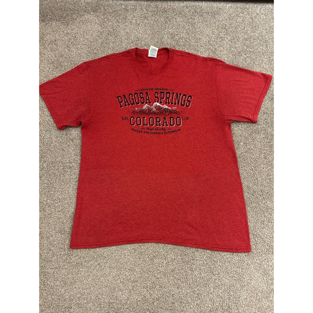 Pagosa Springs Colorado T-Shirt Mens Large Red Excellent Graphic Tee